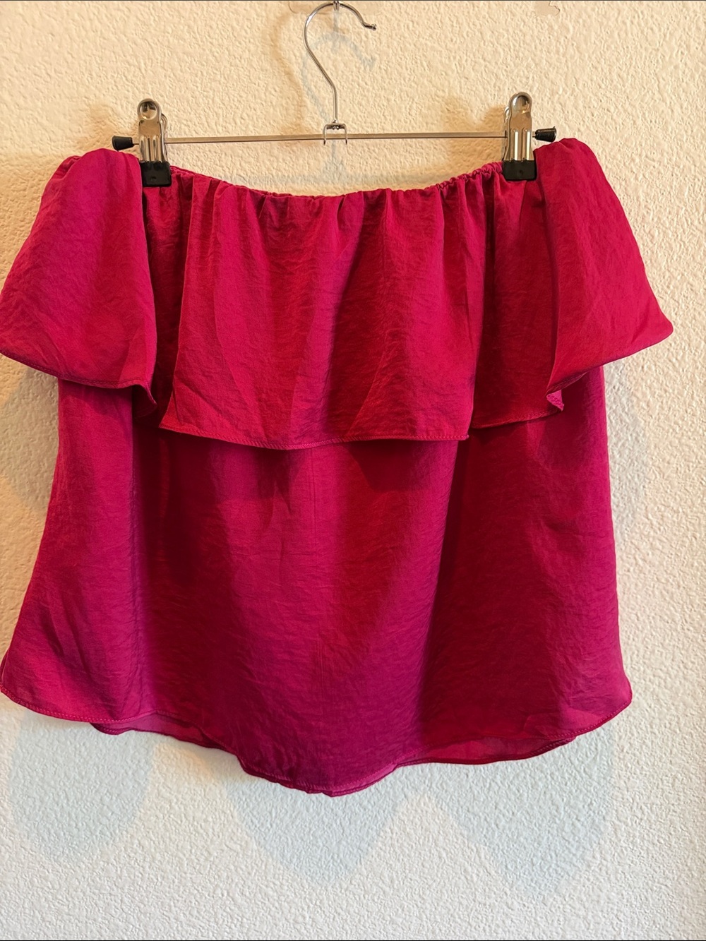 Women's  Ruffle Tube Top - Fuchsia/Magenta Pink